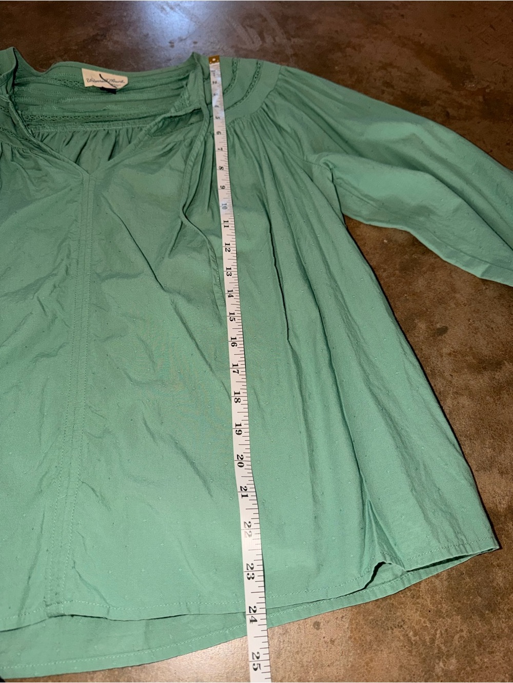 Universal Thread Sage Green Peasant Blouse Long Sleeve Boho Top S - Picture 8 of 9
